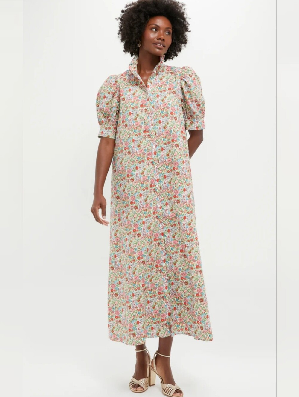 Tuckernuck Hyacinth House Red Floral Ruffle Collar Louisa Maxi Dress Large - Picture 4 of 16
